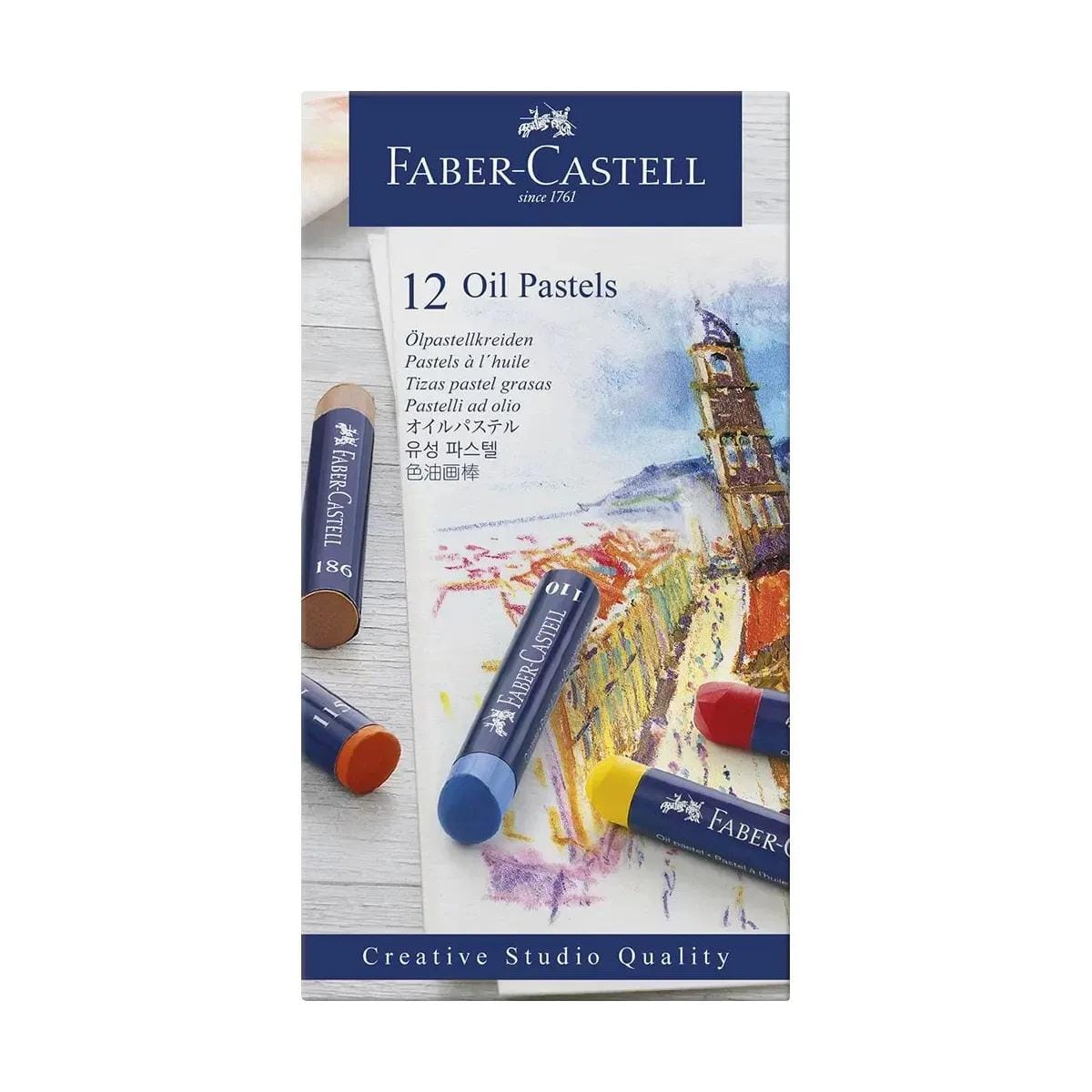 Giz Pastel Oleoso Faber Castell - 12 Cores - Goldfaber Faber Castell