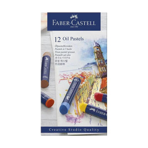 Giz Pastel Oleoso Faber Castell - 12 Cores - Goldfaber