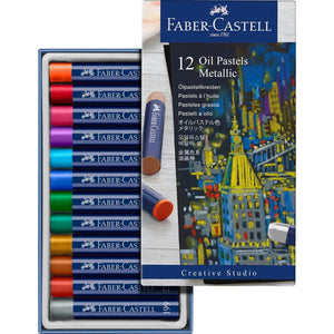 Giz Pastel Oleoso Faber-Castell - 12 Cores Metálicas