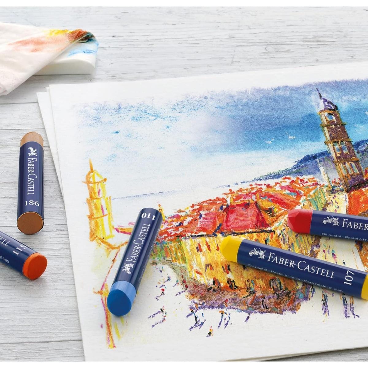 Giz Pastel Oleoso Faber Castell - 24 Cores - Goldfaber Faber Castell