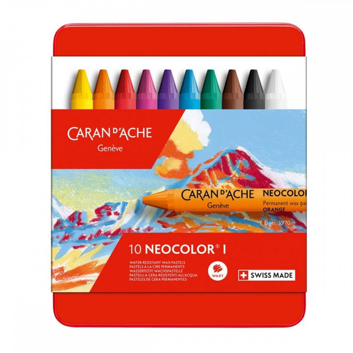 Giz Pastel Oleoso Neocolor I - Caran D´Ache - 10 Cores Caran D´ Ache