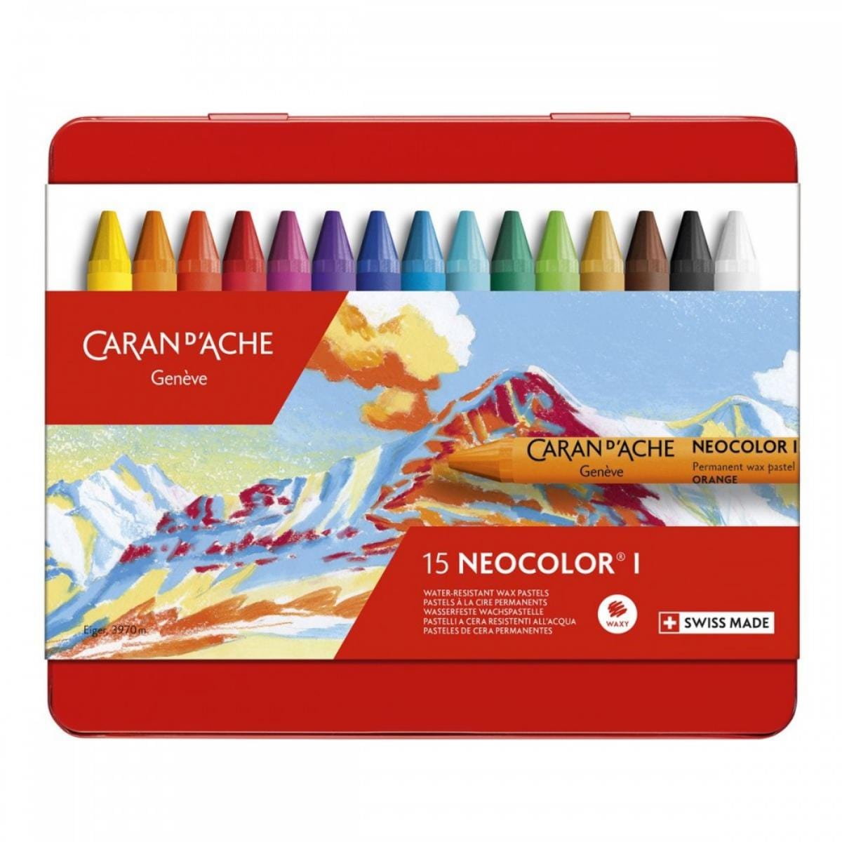 Giz Pastel Oleoso Neocolor I - Caran D´Ache - Estojo com 15 Cores Caran D´ Ache