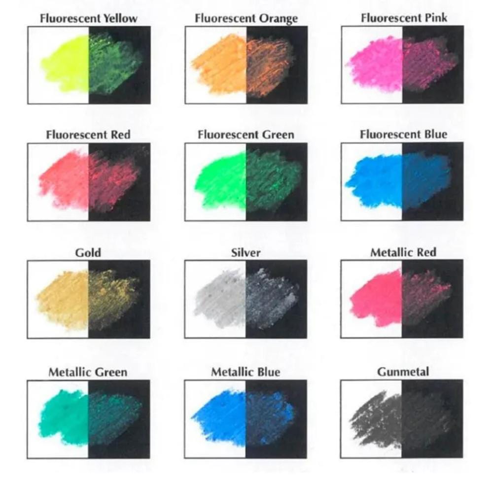 Giz Pastel Oleoso Pentel - 12 Cores Metálicas Pentel