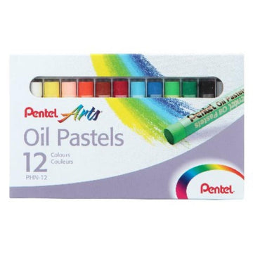 Giz Pastel Oleoso Pentel 12 Cores - PHN-12 Pentel