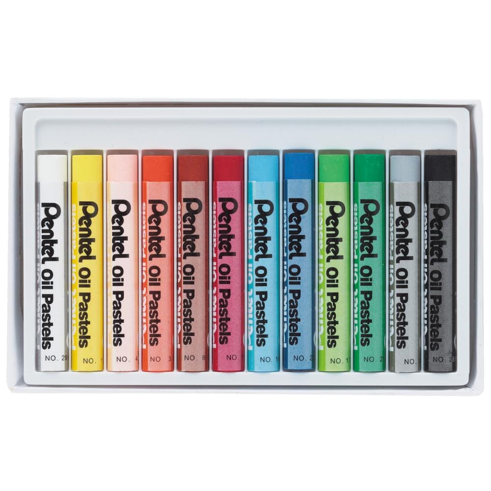 Giz Pastel Oleoso Pentel 12 Cores - PHN-12 Pentel