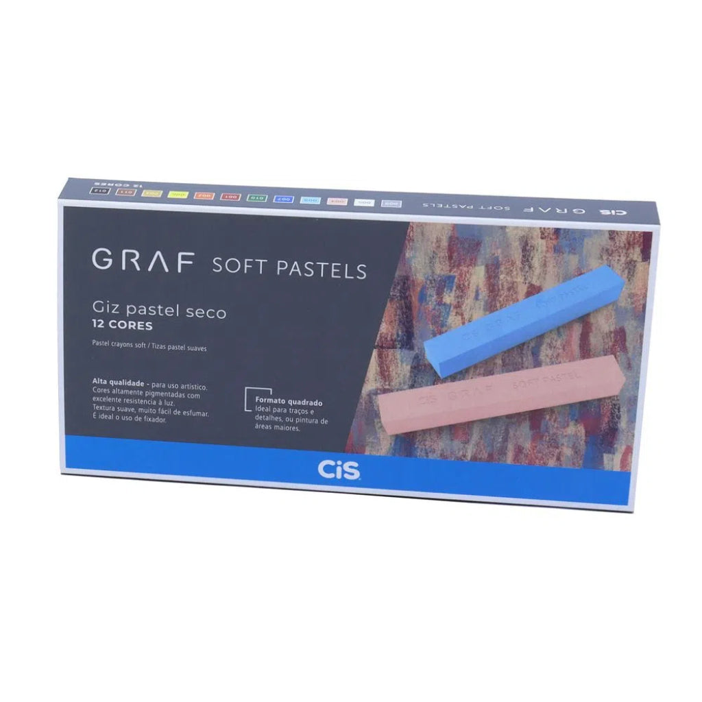 Giz Pastel Seco Cis Graf - Estojo com 12 Cores Cis