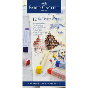 Giz Pastel Seco Longo - 12 Cores - Faber Castell - Goldfaber