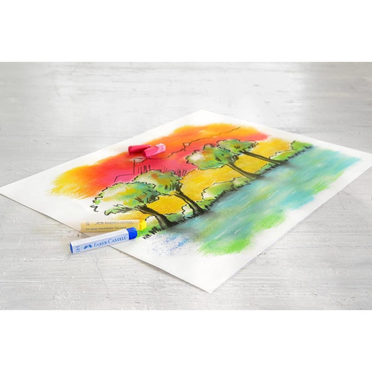 Giz Pastel Seco Longo - 24 Cores - Faber Castell - Goldfaber Faber Castell