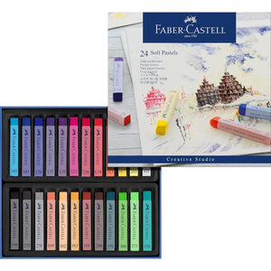 Giz Pastel Seco Longo - 24 Cores - Faber Castell - Goldfaber