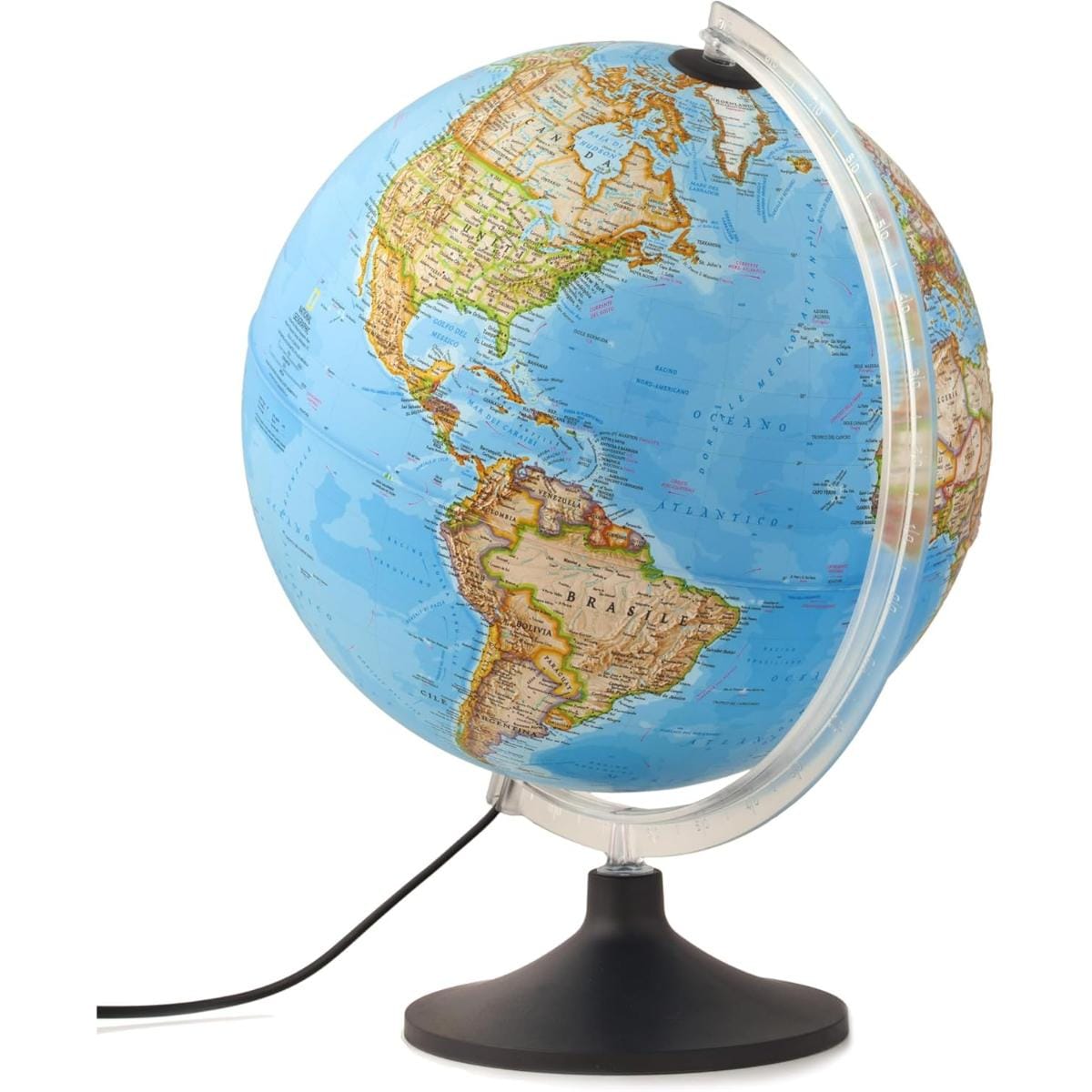 Globo Terrestre National Geographic Carbon Classic Iluminado - 30cm Tecnodidattica