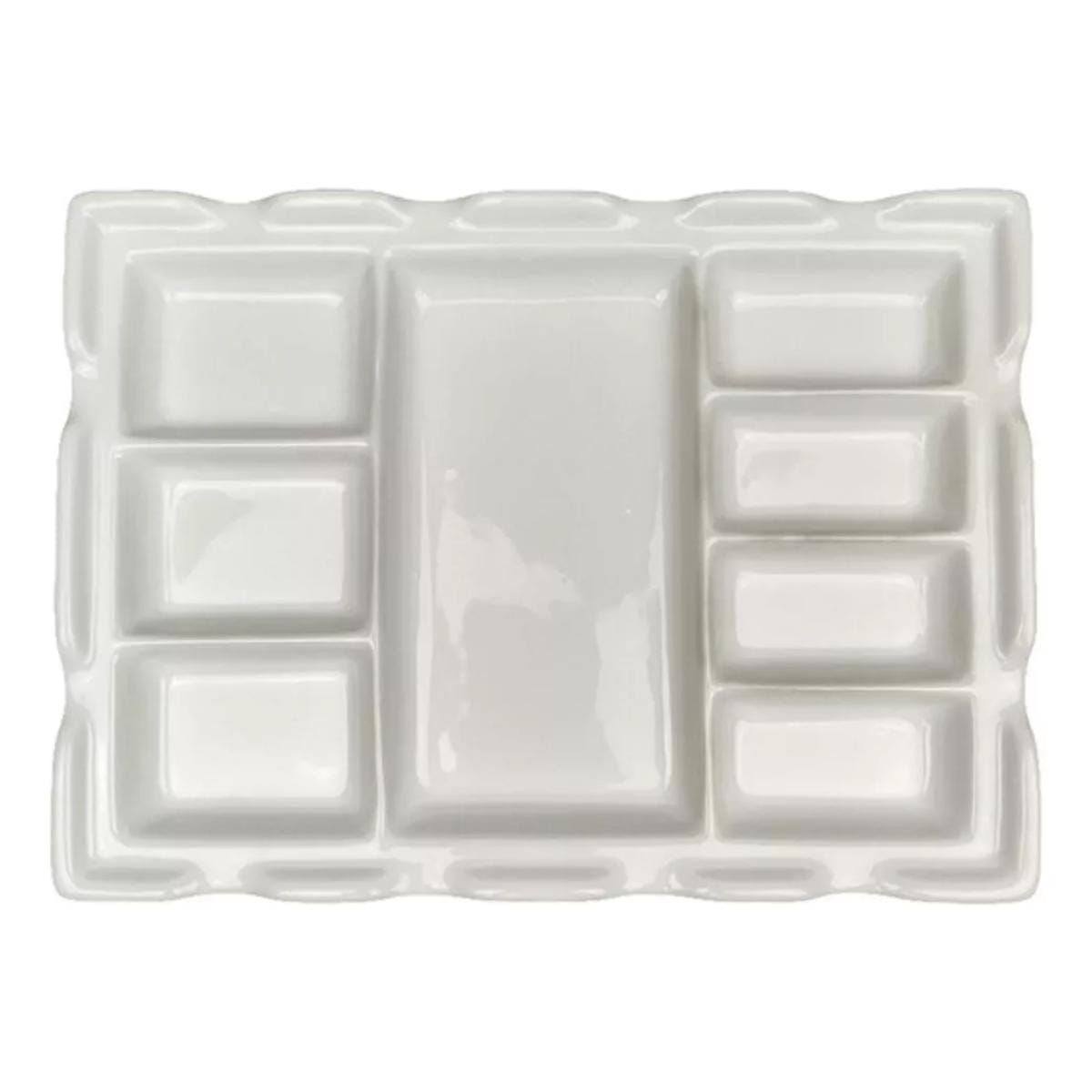 Godê de Porcelana Grande Sinoart - 17x23cm - 8 Cavidades Sinoart