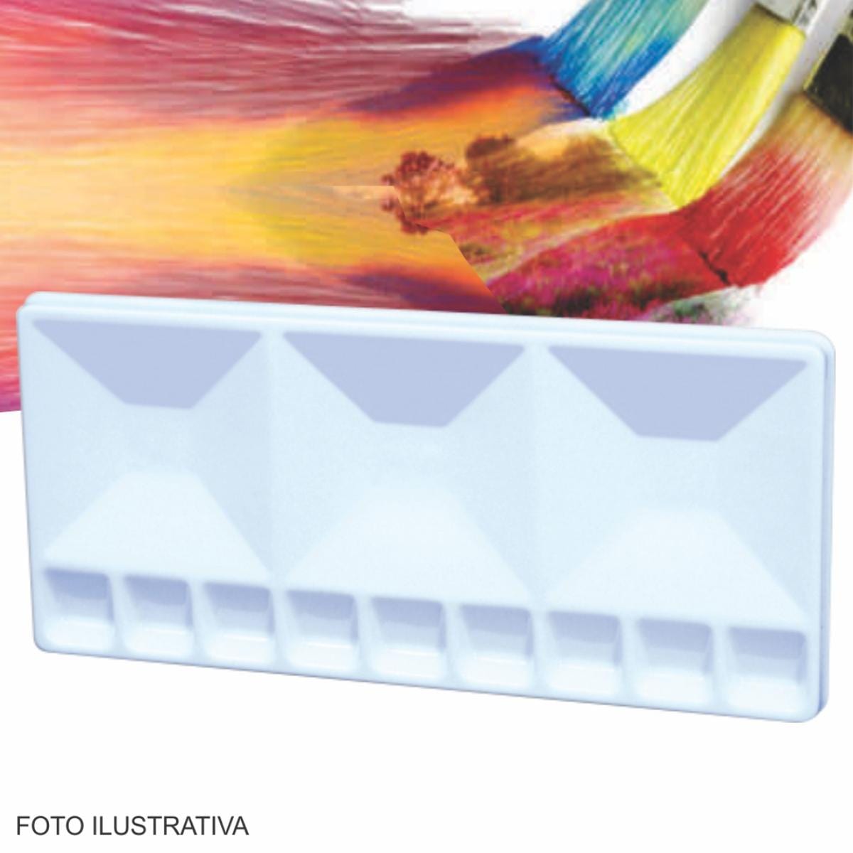 Godê  Plástico Trident - 12 Cavidades 33x15cm - Modelo 12456 Trident