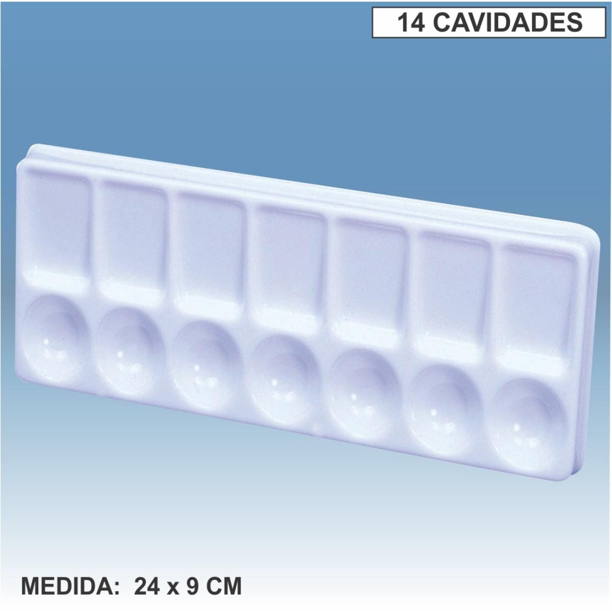 Godê  Plástico Trident - 14 Cavidades 24x9cm - Modelo 12459 Trident