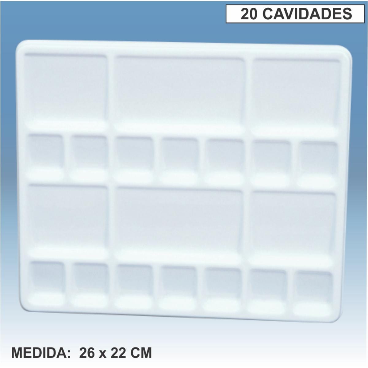 Godê  Plástico Trident - 20 Cavidades 26x22cm - Modelo 12457 Trident