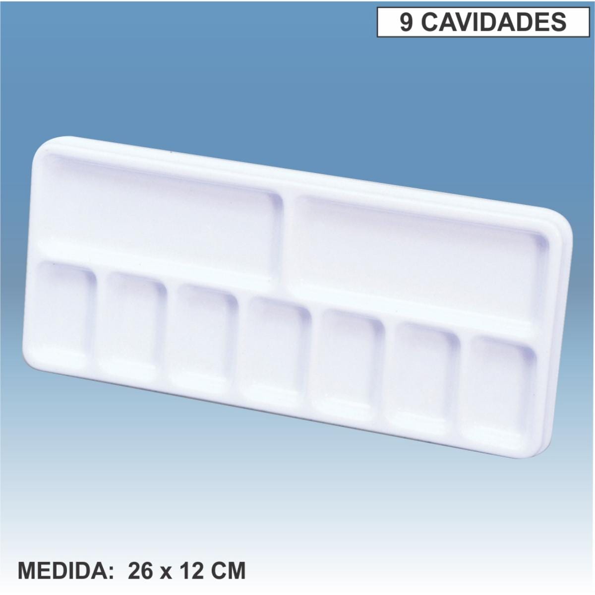 Godê  Plástico Trident - 9 Cavidades 26x12cm - Modelo 12458 Trident