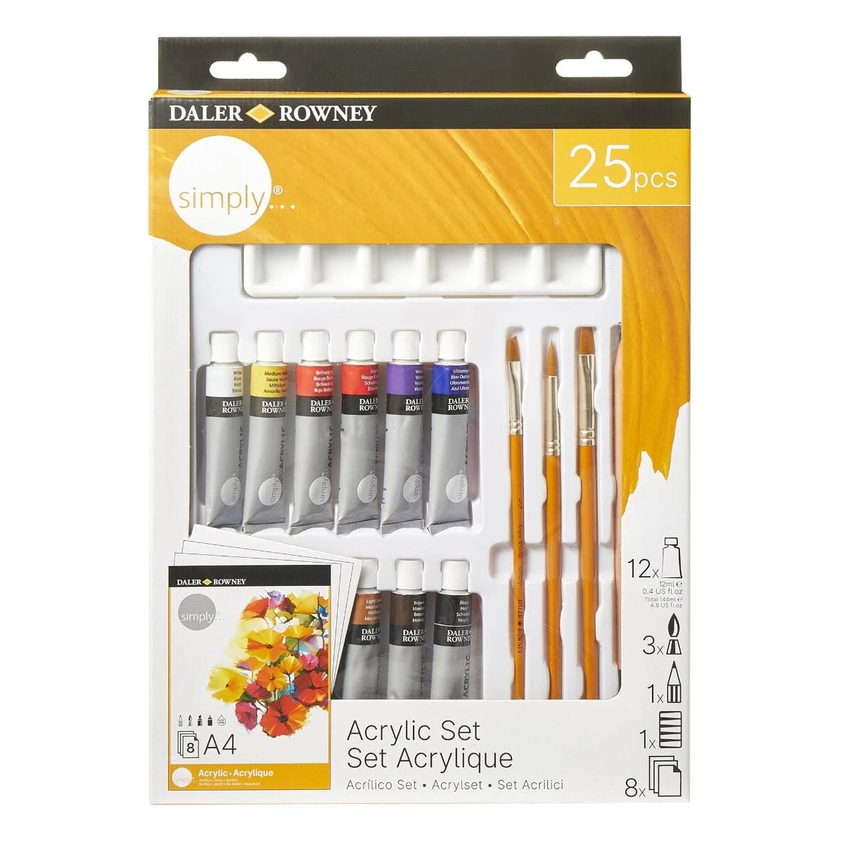 Kit Acrílica Daler & Rowney - Simply - 25 Itens Daler & Rowney