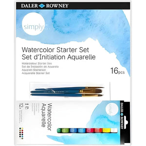 Kit Aquarela para Iniciantes Daler & Rowney Simply - 16 Peças