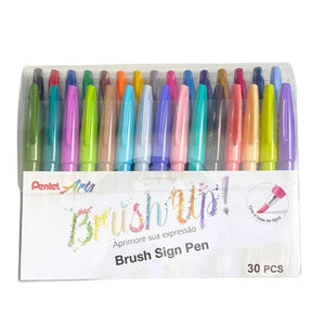 Kit Brush Sign Pen - 30 Cores