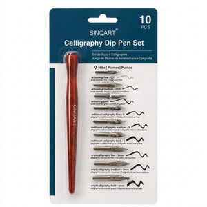 Kit Caligrafia Sinoart Dip Pen - Com 9 Penas