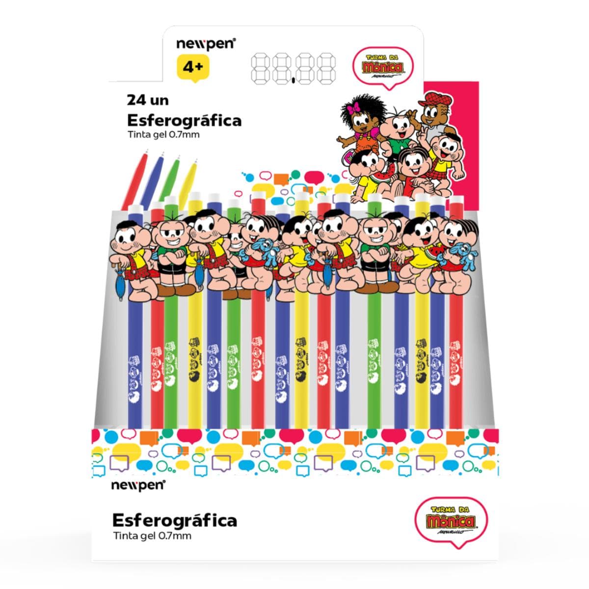 Kit Caneta Esferográfica Fann Pen Turma da Mônica - 24 Unidades NewPen