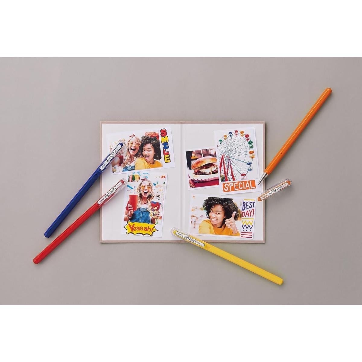 Kit Caneta Gel Mattehop 1.0mm - 6 cores Pentel