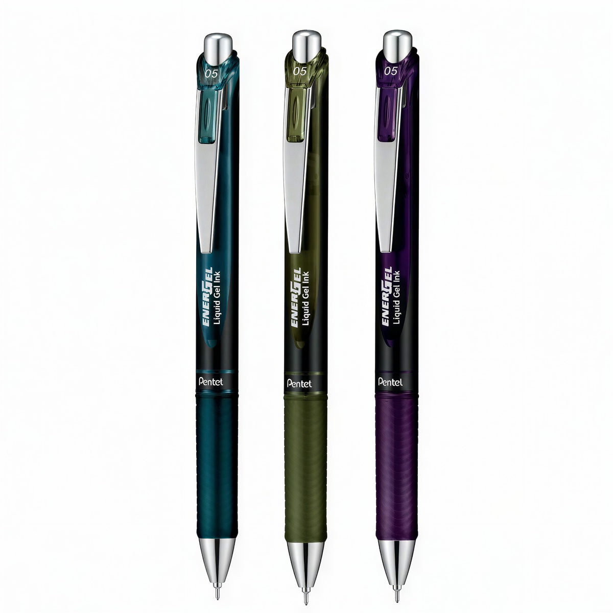 Kit Caneta Gel Pentel EnerGel Black Colors - 3 Cores - 0.5mm Pentel