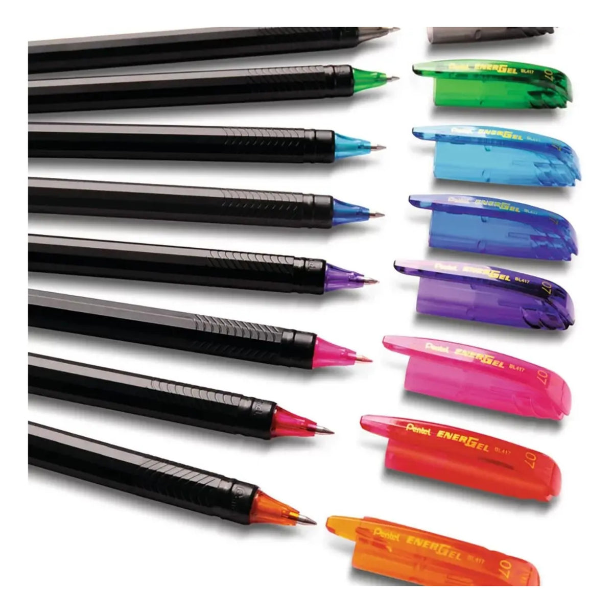 Kit Caneta Gel Pentel EnerGel Makkuro - 8 Cores - 0.7mm Pentel