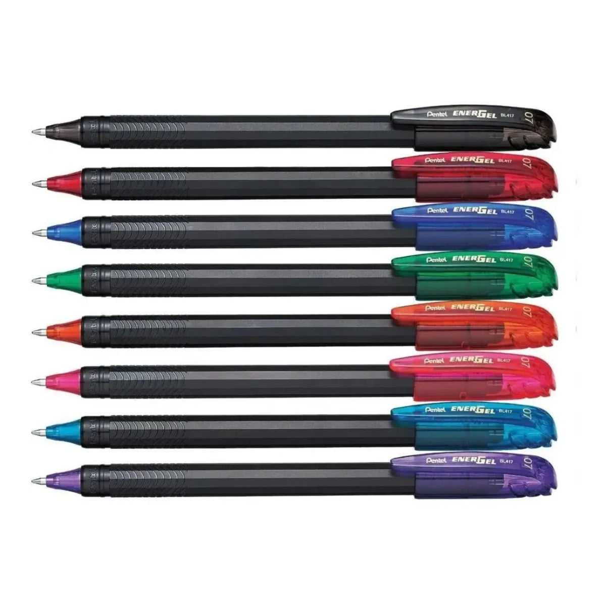 Kit Caneta Gel Pentel EnerGel Makkuro - 8 Cores - 0.7mm Pentel