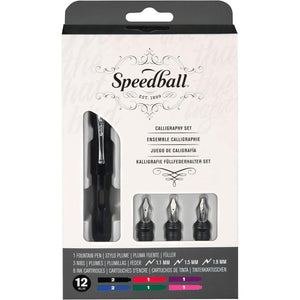 Kit Caneta Tinteiro Caligráfica Speedball - Estojo Caligrafia