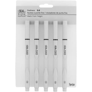 Kit Canetas Fineliner Winsor & Newton 0.8MM - 5 Unidades