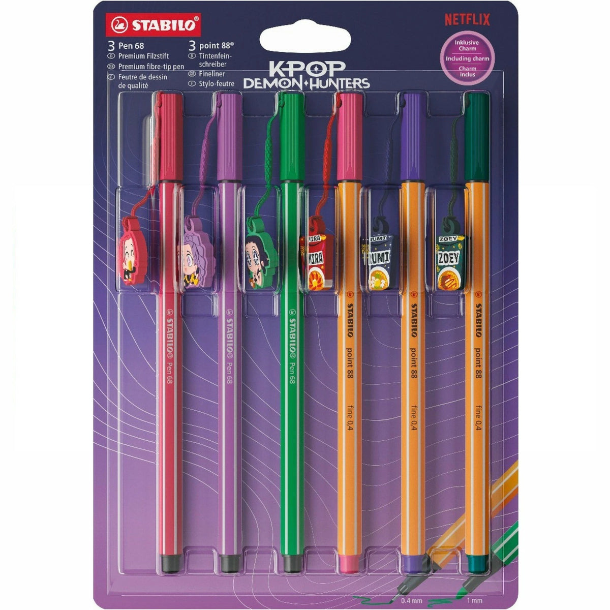 Kit Canetas Stabilo Point 88 e Pen 68 - Estojo com 6 Unidades Stabilo