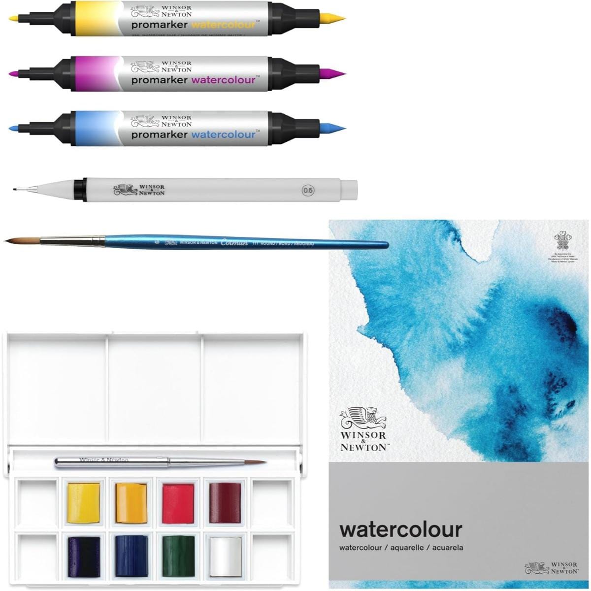 Kit de Aquarela Mix Media - Winsor & Newton - 7 Peças Winsor & Newton