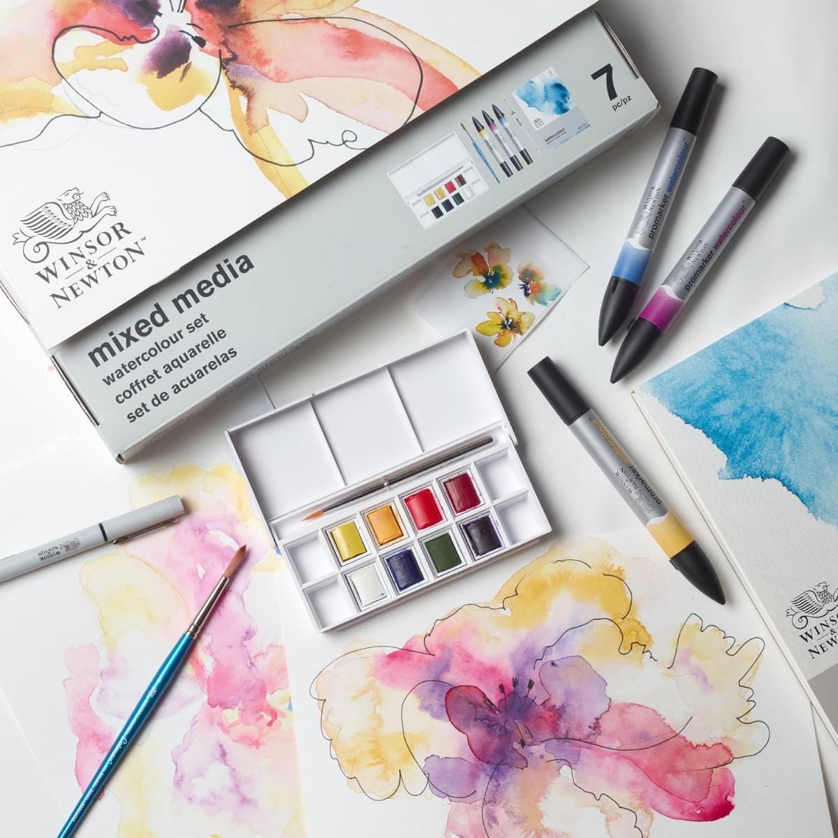Kit de Aquarela Mix Media - Winsor & Newton - 7 Peças Winsor & Newton