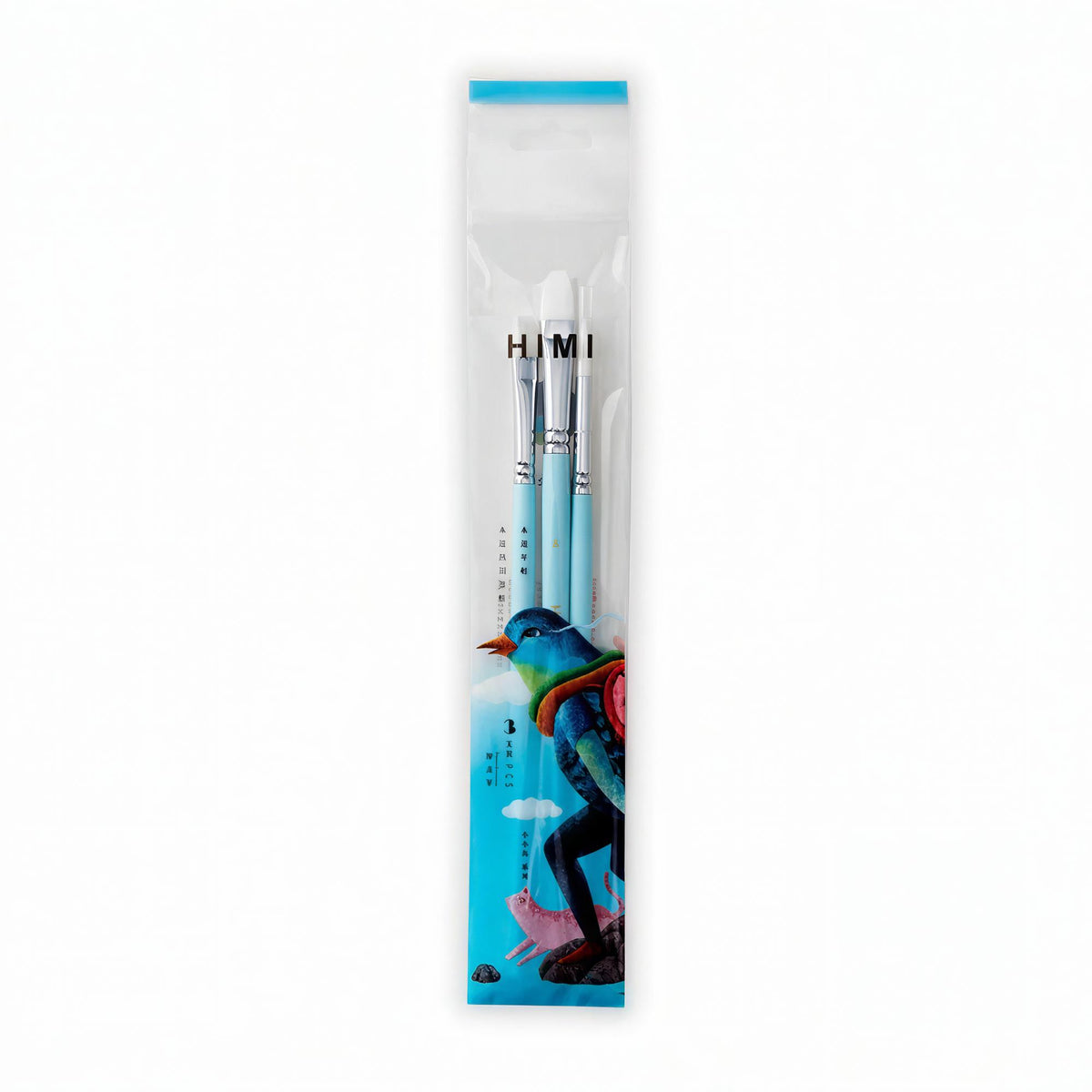 Kit de Pincéis Guache Himi - 3 Unidades - Azul HIMI