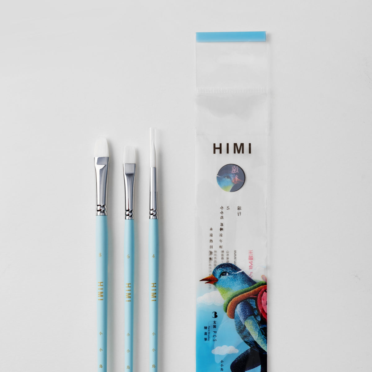 Kit de Pincéis Guache Himi - 3 Unidades - Azul HIMI