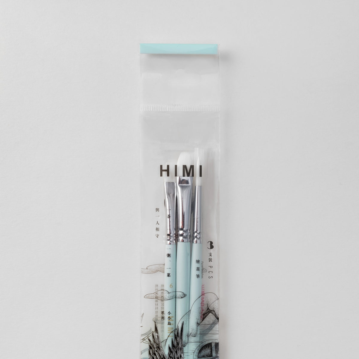 Kit de Pincéis Guache Himi - 3 Unidades - Verde HIMI