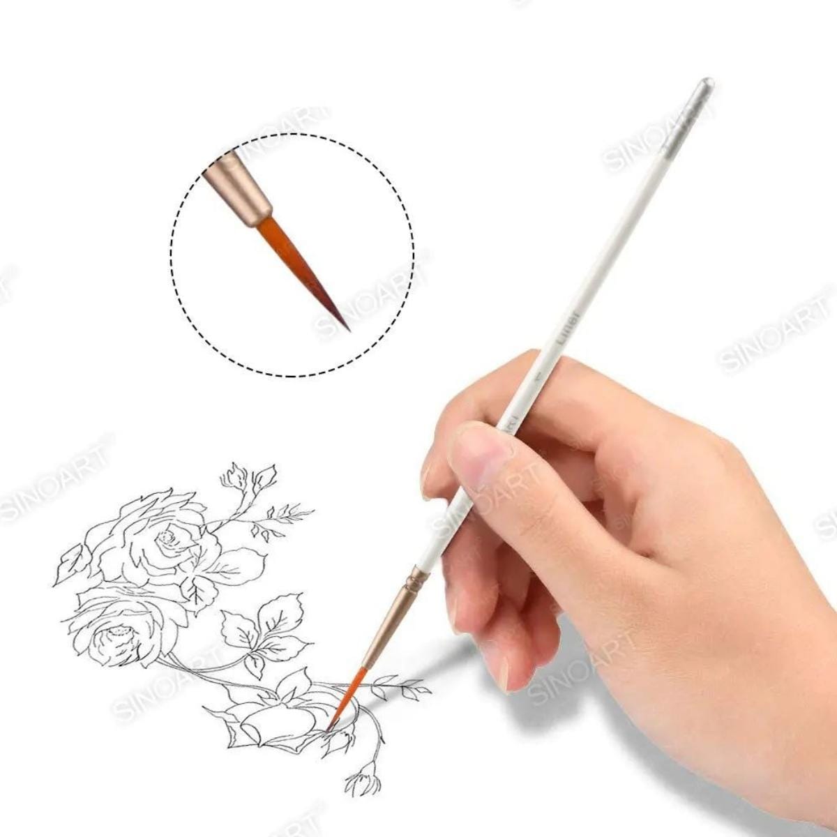 Kit de Pincel Para Detalhes Sinoart - 8 Pinceis Sinoart