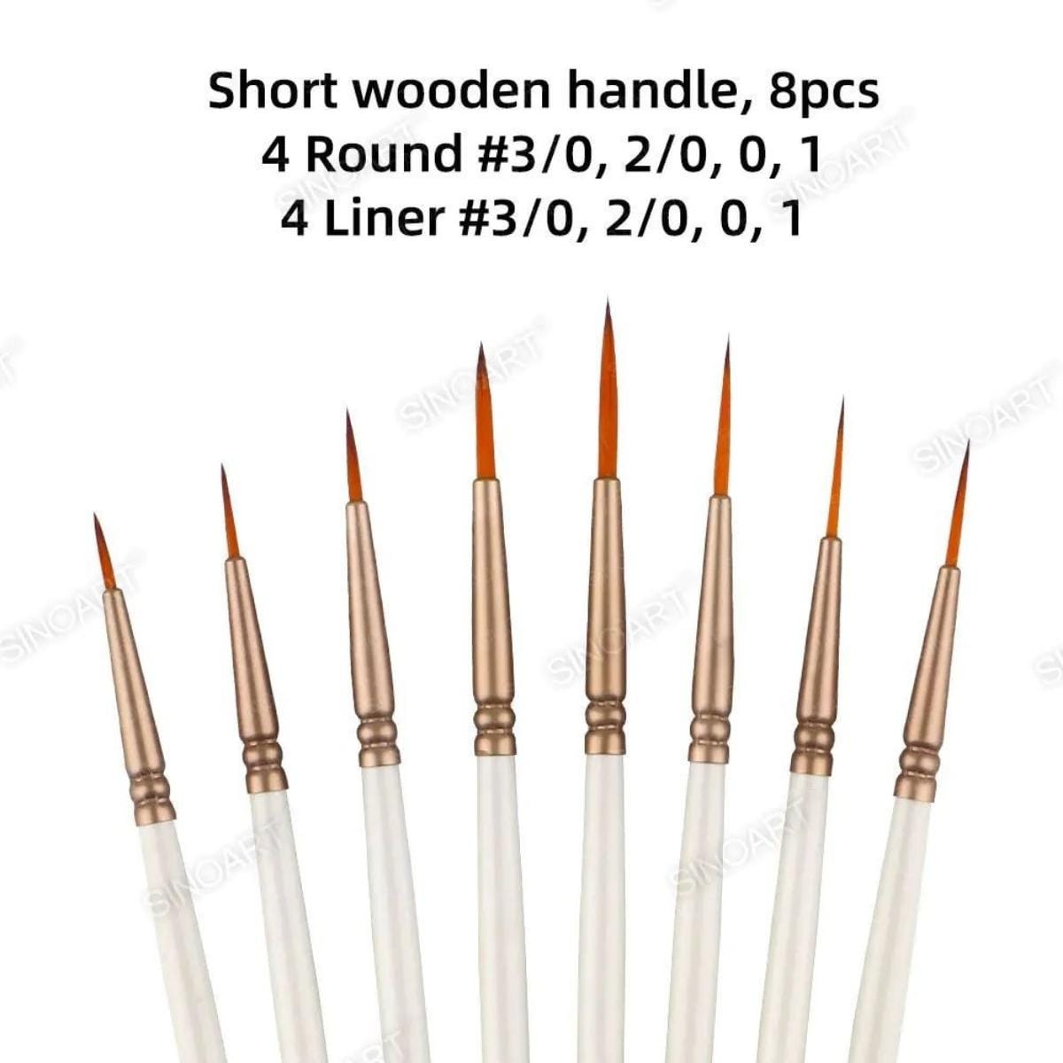 Kit de Pincel Para Detalhes Sinoart - 8 Pinceis Sinoart