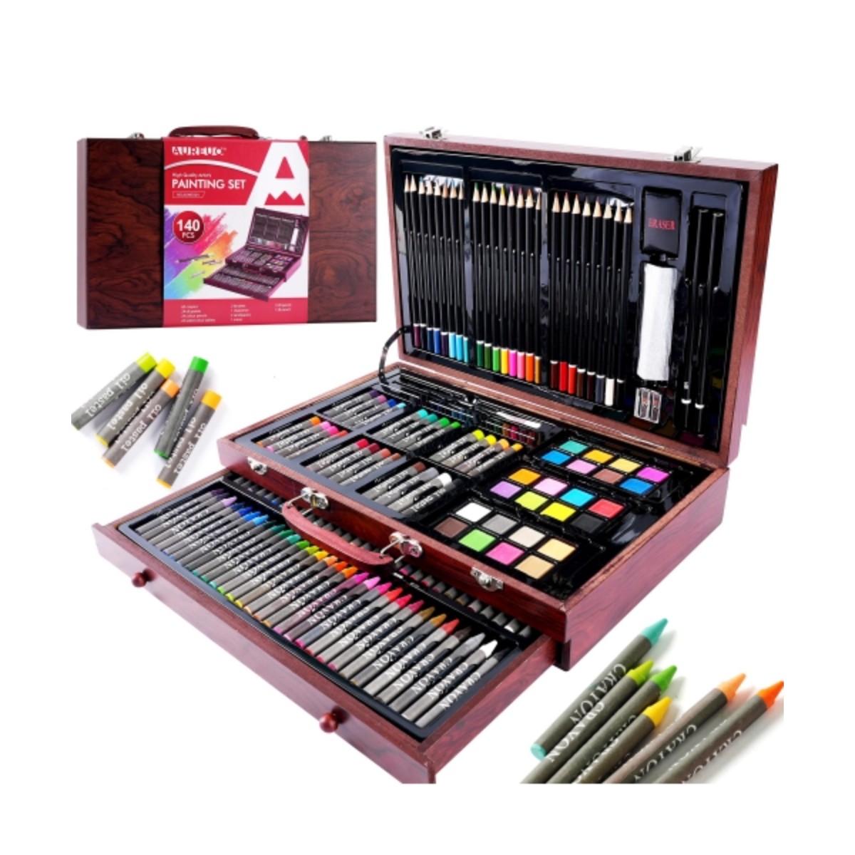 Kit Desenho Completo Aureuo - Maleta com 140 Peças Phoenix