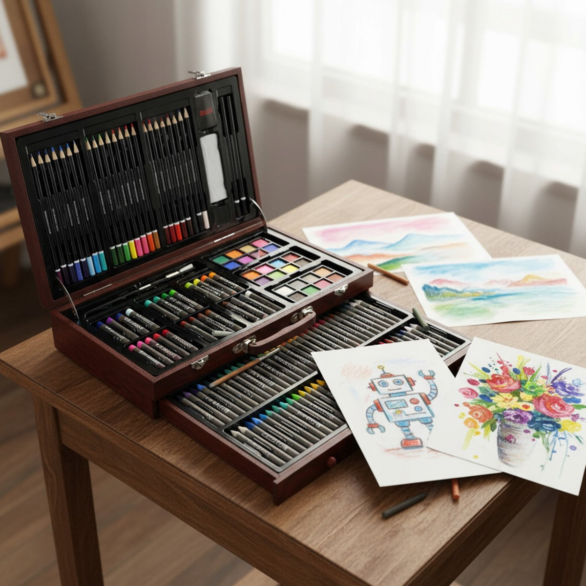 Kit Desenho Completo Aureuo - Maleta com 140 Peças Phoenix