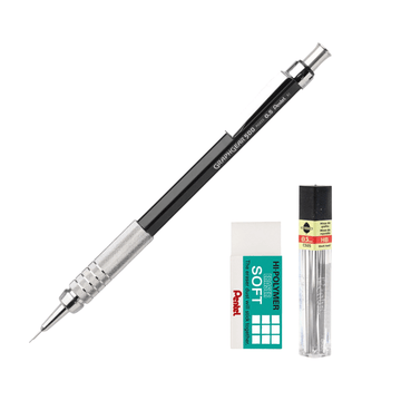 Kit Lapiseira Pentel Graph Gear 500 0,5mm - Grafite Borracha Pentel