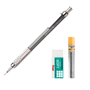 Kit Lapiseira Pentel Graph Gear 500 0,9mm - Grafite Borracha