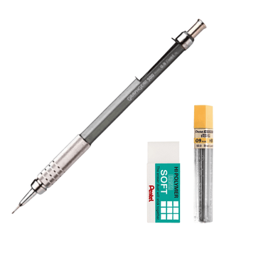 Kit Lapiseira Pentel Graph Gear 500 0,9mm - Grafite Borracha Pentel