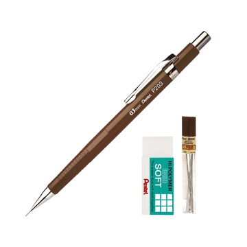 Kit Lapiseira Pentel P200 0,3mm - Grafite e Borracha Pentel