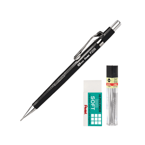 Kit Lapiseira Pentel P200 0,5mm - Grafite e Borracha