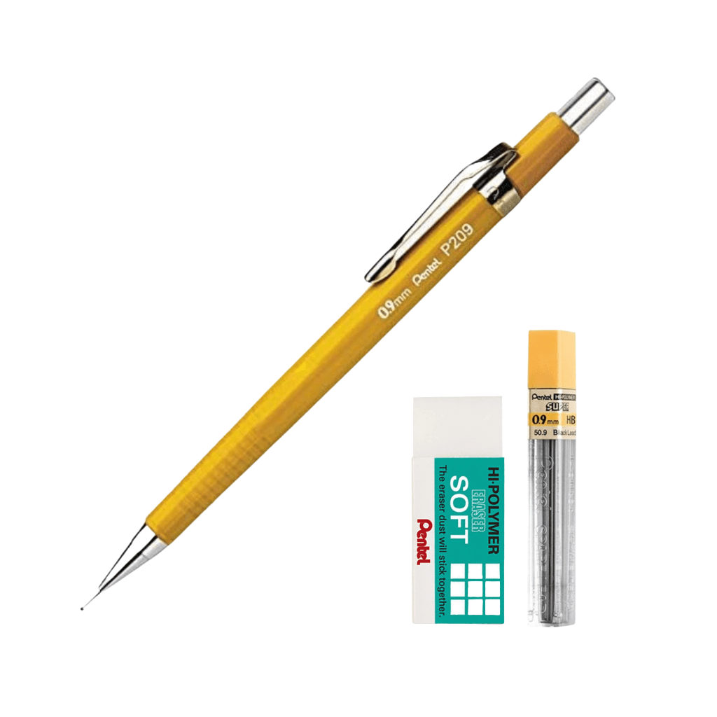 Kit Lapiseira Pentel P200 0,9mm - Grafite e Borracha Pentel
