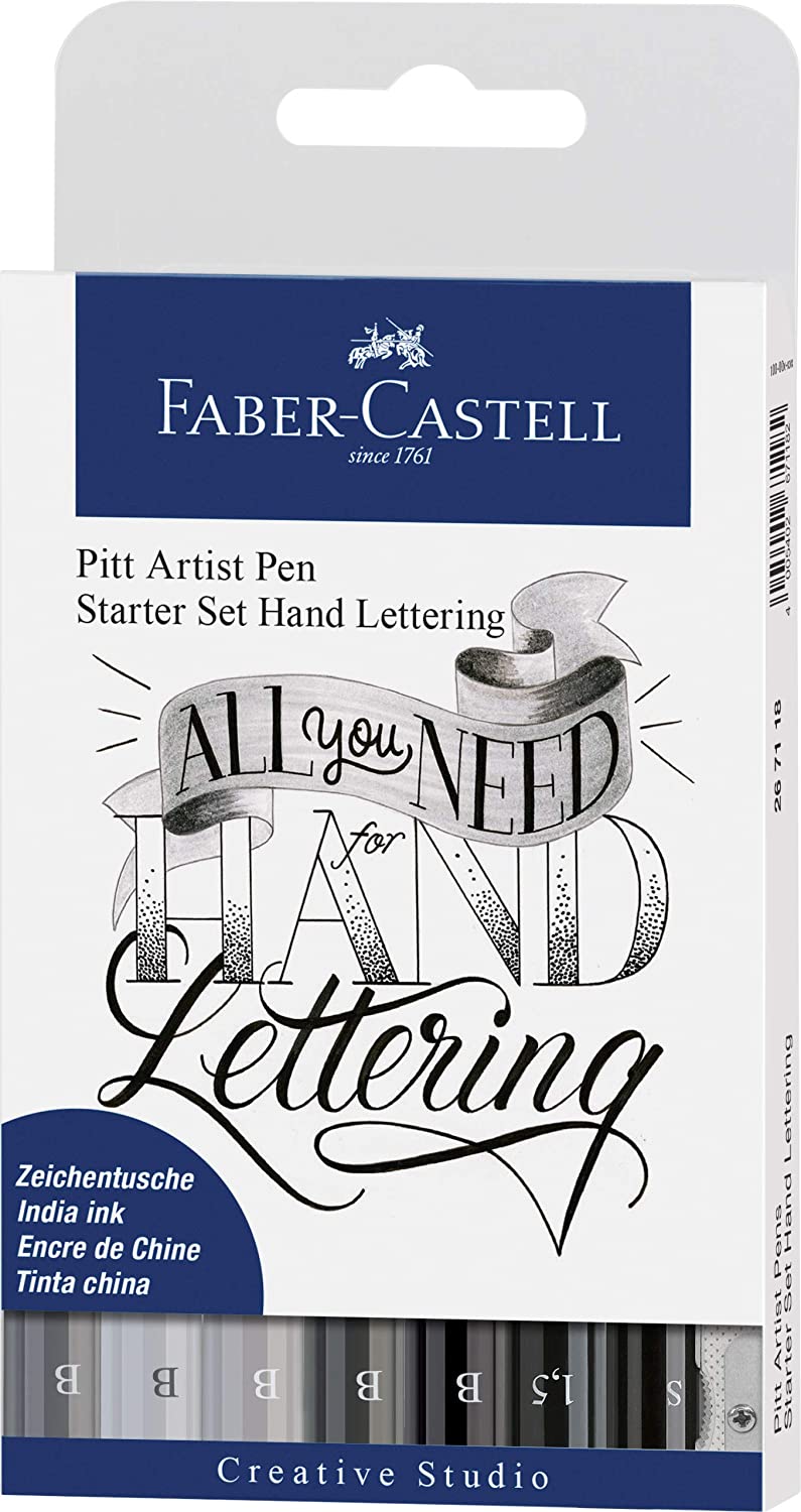 Kit Lettering Faber Castell - 9 Itens Faber-Castell Pitt Faber-Castell