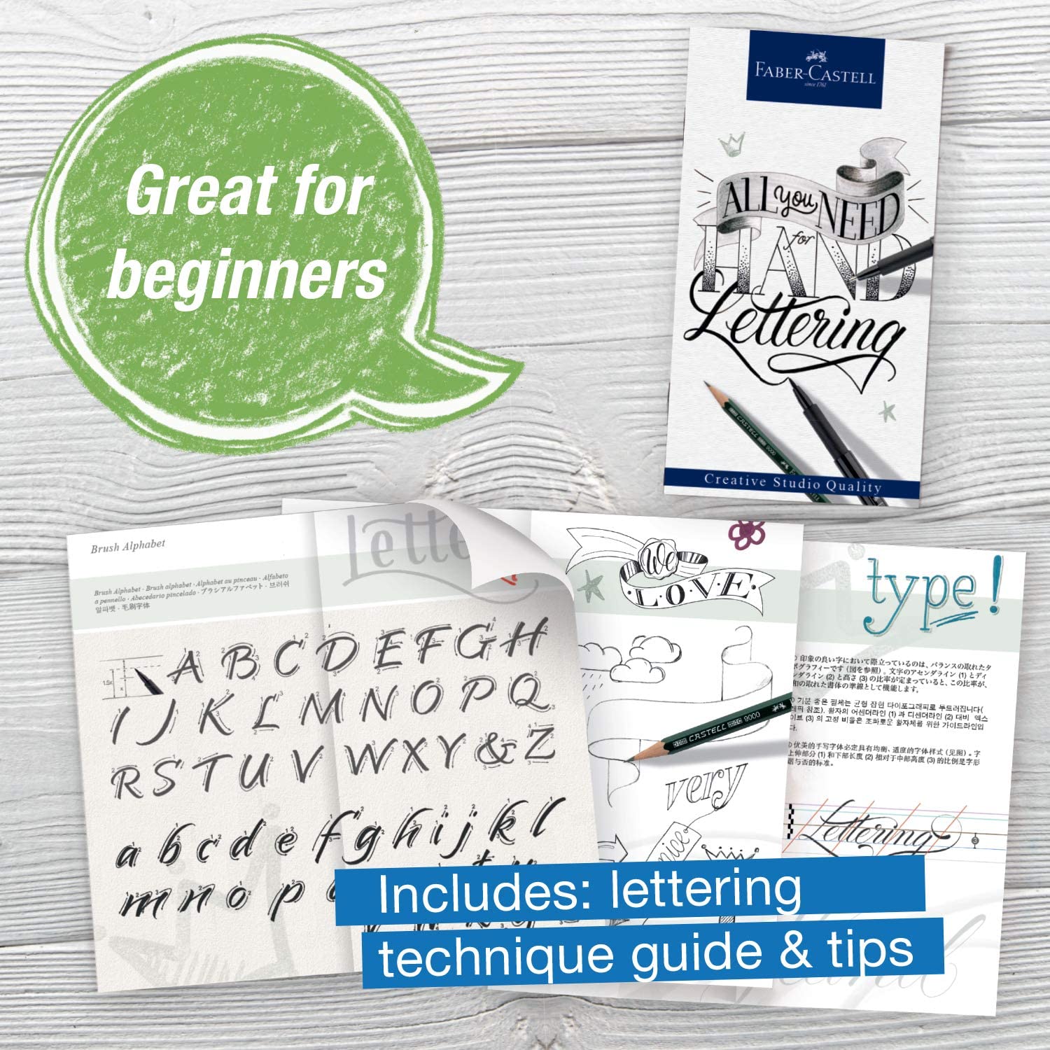 Kit Lettering Faber Castell - 9 Itens Faber-Castell Pitt Faber-Castell