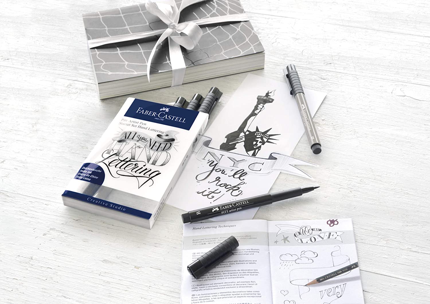 Kit Lettering Faber Castell - 9 Itens Faber-Castell Pitt Faber-Castell