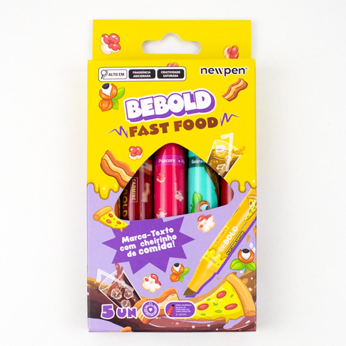 Kit Marca Texto Be Bold Fast Food Sortido - 05 Unidades NewPen
